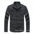 Long Sleeved No Fading Pure Color Men Shirts